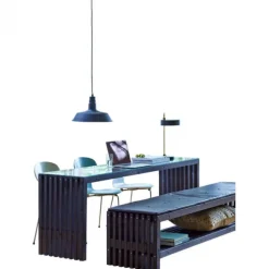 Lattenbank vuren - Rustik Design zwart geverfd