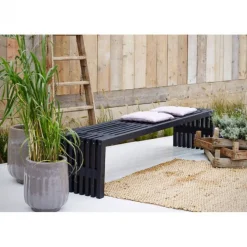 Lattenbank vuren - Rustik Design zwart geverfd