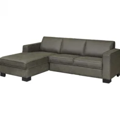 Loungebank - Shuffle - links - lederlook Missouri antraciet 02