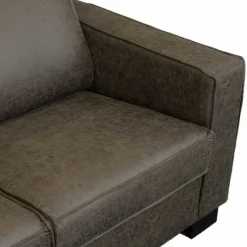 Loungebank - Shuffle - links - lederlook Missouri antraciet 02