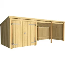 Multi tuinhuis dubbele deur/open 14 m2 onbehandeld 218 x 635 x 220 cm