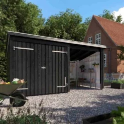 Multi tuinhuis dubbele deur/open 9,5 m2 onbehandeld 218 x 432 x 220 cm