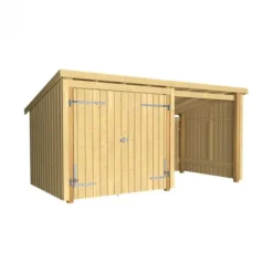 Multi tuinhuis dubbele deur/open 9,5 m2 onbehandeld 218 x 432 x 220 cm