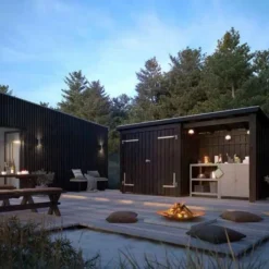 Multi tuinhuis dubbele deur/open 4,7 m2 onbehandeld 109 x 432 x 218 cm