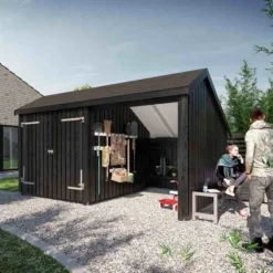 Multi tuinhuis dubbele deur / open 10,5 m2 onbehandeld 248 x 432 x 250 cm