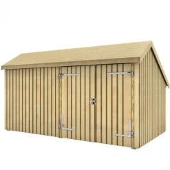 Multi tuinhuis met dubbele deur/ dicht 10,5 m2 onbehandeld 248 x 432 x 250 cm