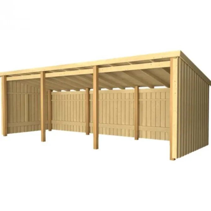 Multi tuinhuis open 14 m2 onbehandeld 218 x 635 x 220 cm - Type A