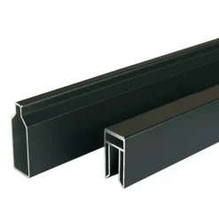 Onder- en bovenregel aluminium - Modular - Rhombus zwart gepoedercoat - 2 x 4,1 x 180 cm