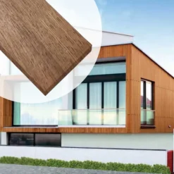 Open gevelbekleding hardhout Thermo Fraké verticaal 1,8 x 8,8 cm