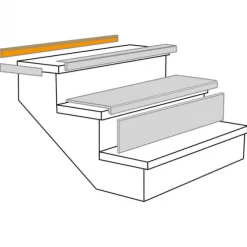 Open trapprofiel - Betonlook Antraciet - 130 x 5,6 cm