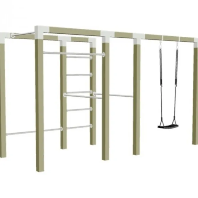 Outdoor fitnesstoestel geïmpregneerd hout - model 3
