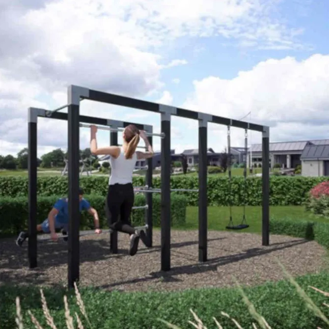 Outdoor fitnesstoestel geïmpregneerd hout - model 3