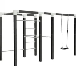 Outdoor fitnesstoestel zwart hout - model 3
