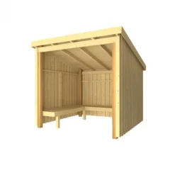 Overdekt huis met hoekbank 5 m2 - 229 x 218 x 169/220 cm