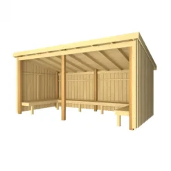 Overdekt huis met u-hoekbank 9,5 m2 - 432 x 218 x 169/220 cm