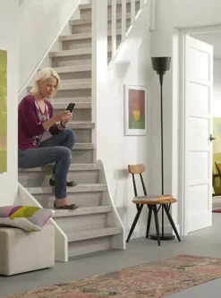 Overzettrede of stootbord (4 stuks) - Vinyl zelfklevend - Zilvergrijs eiken