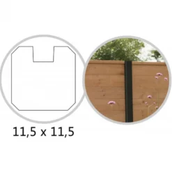 Paal beton met sleuf - begin-eindpaal 11,5 x 11,5 cm antraciet