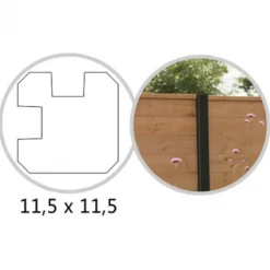 Paal beton met sleuf - hoekpaal 11,5 x 11,5 cm antraciet