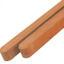 Paal hardhout bankirai 11 x 11 cm afgeronde kop geschaafd
