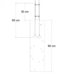 Paalhouder gegalvaniseerd tbv tuinpaal 7 x 7 cm - 4 x 60 cm