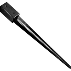 Paalhouder gepunt zwart gepoedercoat (7,1 x 7,1 x 75 cm)