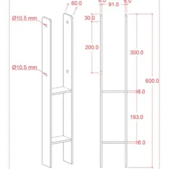 Paalhouder H gegalvaniseerd incl. schroeven tbv tuinpaal van 9 x 9 cm - 60 cm