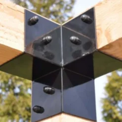 Pergola Hoekverbinding Zwart Gecoat - 9 x 9 cm balken - 2 stuks