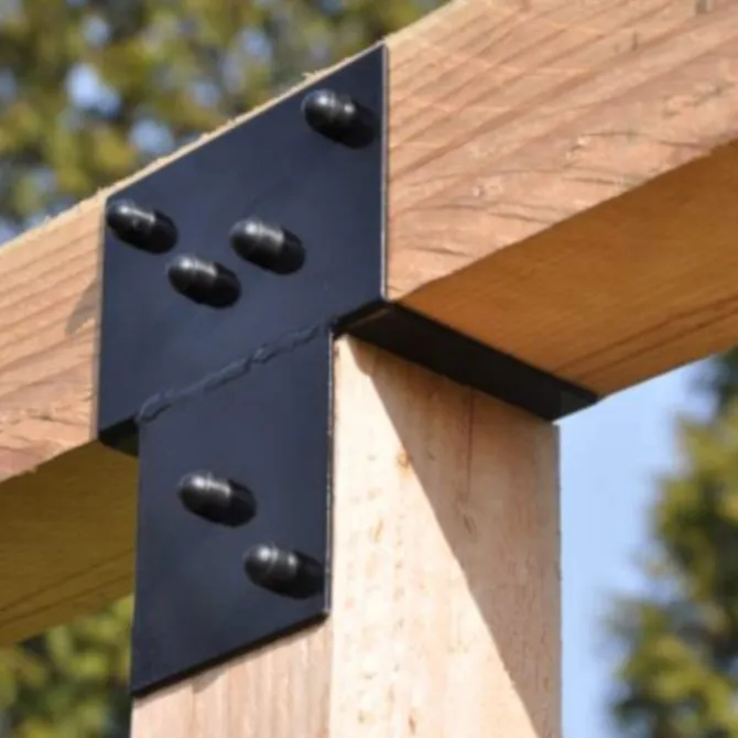 Pergola Verlenging Zwart Gecoat - 9 x 9 cm palen - 2 stuks