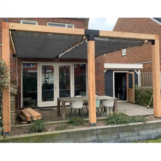 Pergola Verlenging Zwart Gecoat - 9 x 9 cm palen - 2 stuks