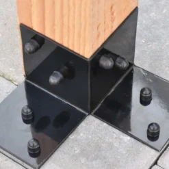 Pergola Vloerelement Zwart Gecoat - 9 x 9 cm palen - 2 stuks