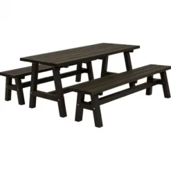 Picknicktafel vuren - Country - gegrond zwart - 181 x 177 x 76 cm