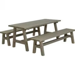 Picknicktafel vuren - Country - gegrond grijsbruin - 181 x 177 x 76 cm