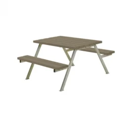 Picknicktafel vuren gegrond grijsbruin - Alpha - 118 cm