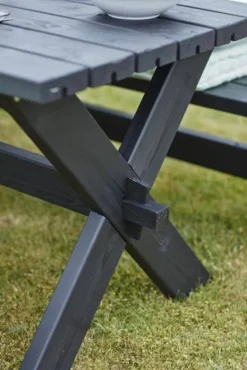 Picknicktafel vuren geimpregneerd - Nostalgi - zwart - 76 x 177 x 72 cm