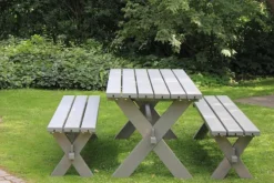 Picknicktafel vuren geimpregneerd - Nostalgi - grijsbruin - 76 x 177 x 72 cm