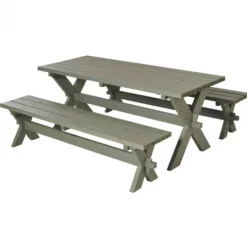 Picknicktafel vuren geimpregneerd - Nostalgi - grijsbruin - 76 x 177 x 72 cm