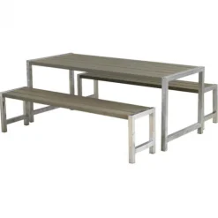 Picknicktafel vuren geimpregneerd - Plankesaet - grijsbruin