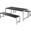 Plus Danmark Tuinset Plankesaet - Hout & Staal - 1 tafel en 2 banken
