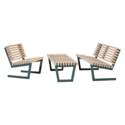 Plus Danmark Tuinset Siesta - Dennenhout grijs gebeitst - Tafel 138 cm breed