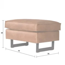 Poef - Riverdance - leer Colorado grijs 02