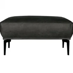 Poef - Tulp - leer Colorado antraciet 01