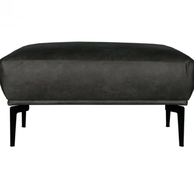 Poef - Tulp - leer Colorado antraciet 01