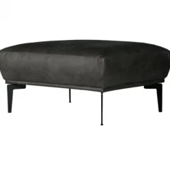 Poef - Tulp - leer Colorado antraciet 01