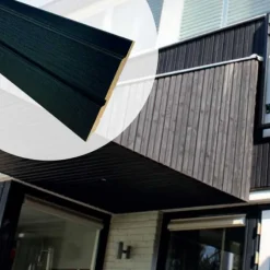 Rhombusprofiel Vuren verduurzaamd zwart 1,9 x 13 cm fijnbezaagd