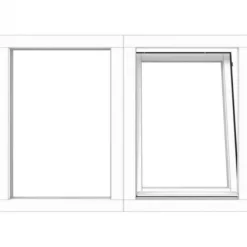 RKC Meranti wit - draai/kiep LD + vast - 154,8 x 107,4 cm