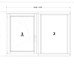 RKC Meranti wit - draai/kiep LD + vast - 154,8 x 107,4 cm