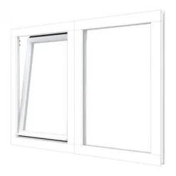 RKC Meranti wit - vast + draai/kiep RD - 154,8 x 107,4 cm