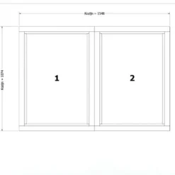 RKC Meranti wit - 2x vast - 154,8 x 107,4 cm