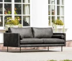 Rolkussens Daisy - leer Colorado antraciet 01 (2 stuks)