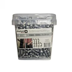 RVS schroef torx-plat 6 x 28 mm (1000 stuks)